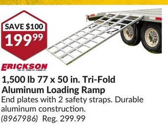 Princess Auto 77 x 50 in. tri-fold aluminum loading ramp offer