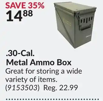 Princess Auto 30-cal. metal ammo box offer