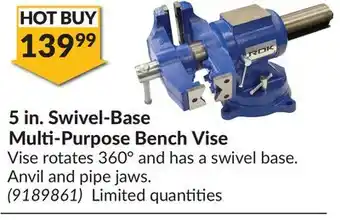 Princess Auto 5 in. swivel-base multi-purpose bench offer