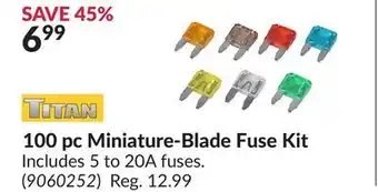 Princess Auto 100 pc miniature-blade fuse kit offer