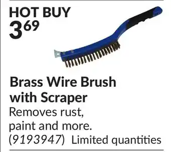 Princess Auto Brass wire brush with scraper offer