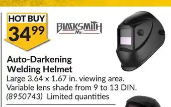 Princess Auto Auto-darkening welding helmet offer