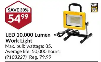 Princess Auto Led 10,000 lumen work light offer