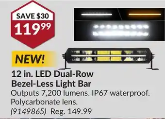 Princess Auto 12 in. led dual-row bezel-less light bar offer