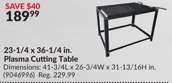 Princess Auto 23-1/4 x 36-1/4 in. plasma cutting table offer