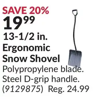 Princess Auto 13-1/2 in. ergonomic snow shovel offer