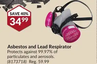 Princess Auto Asbestos an d lead respirator offer
