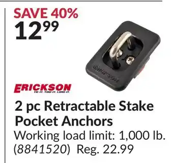 Princess Auto 2 pc retractable stake pocket anchors offer