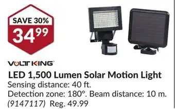 Princess Auto Led 1, 500 lumen solar motion light offer