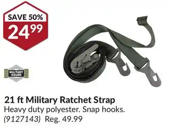 Princess Auto 21 ft military ratchet strap offer