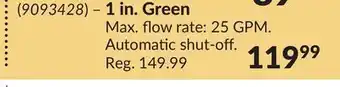 Princess Auto 1 in. green automatic fuel nozzles with hook offer