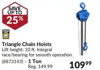 Princess Auto Triangle chain hoists offer