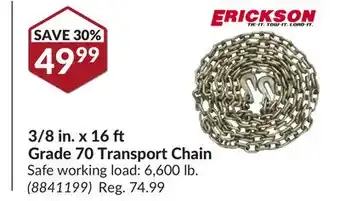 Princess Auto 3/8 in. x 16 ft grade 70 transport chain offer