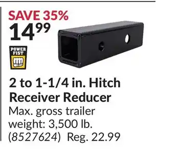 Princess Auto 2 to 1-1/4 in. hitch receiver reducer offer