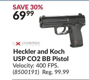 Princess Auto Heckler and koch usp co2 bb pistol offer