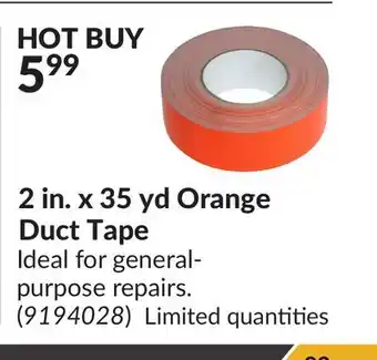 Princess Auto 2 in. x 35 yd orange duct tape offer
