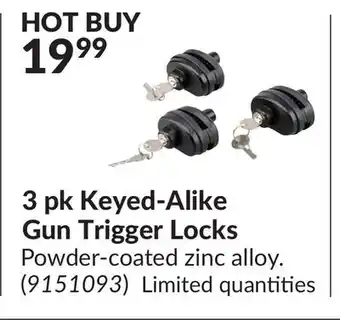 Princess Auto 3 pk keyed-alike gun trigger locks offer