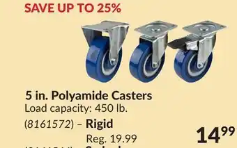 Princess Auto 5 in. polyamide casters offer