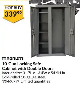 Princess Auto 10-gun locking safe cabinet with double doors offer