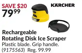 Princess Auto Rechargeable rotating disk ice scraper offer