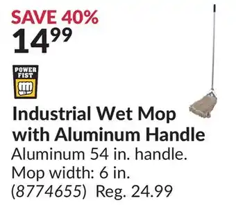 Princess Auto Industrial wet mop with aluminum handle offer