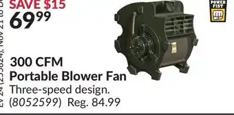 Princess Auto 300 cfm portable blower fan offer