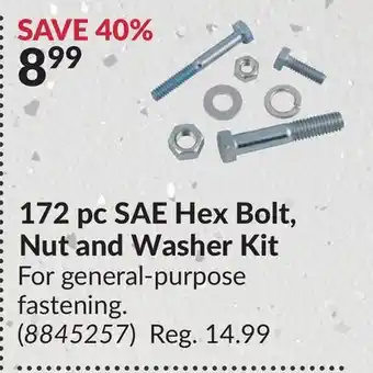Princess Auto 172 pc sae hex bolt, nut and washer kit offer