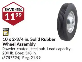 Princess Auto 10 x 2-3/4 in. solid rubber wheel assembly offer