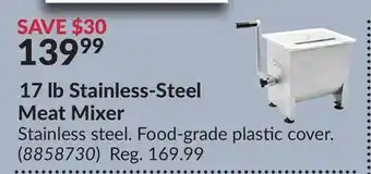 Princess Auto 17 lb stainless-steel meat mixer offer