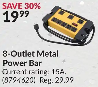 Princess Auto 8-outlet metal power bar offer