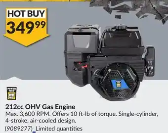 Princess Auto 212cc ohv gas engine offer