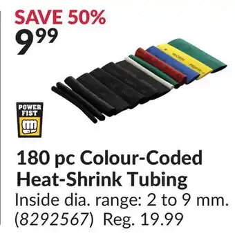 Princess Auto 180 pc colour-coded heat-shrink tubing offer