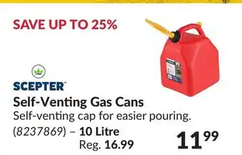 Princess Auto Self-venting gas cans offer
