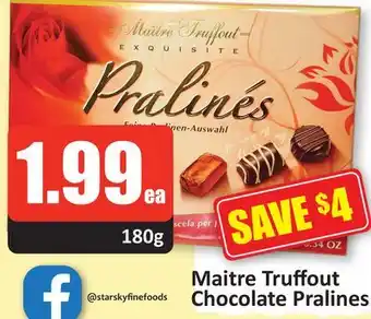 Starsky Maitre truffout chocolate pralines offer