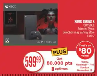 Shoppers Drug Mart Xbox series x console offer