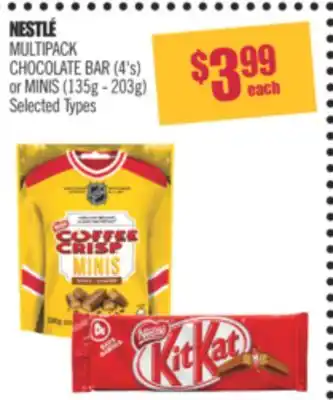 Shoppers Drug Mart Nestlé multipack chocolate bar (4's) or minis (135g - 203g) offer