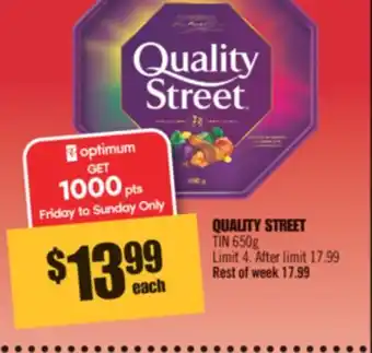 Shoppers Drug Mart Quality street tin offer