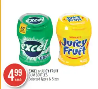 Shoppers Drug Mart Excel or juicy fruit gum bottles offer