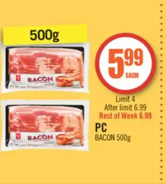 Shoppers Drug Mart Pc bacon offer