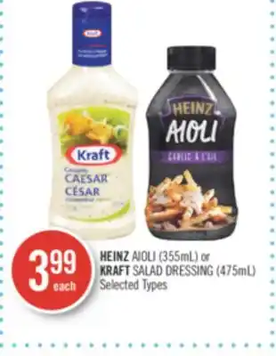 Shoppers Drug Mart Heinz aioli (355ml) or kraft salad dressing (475ml) offer