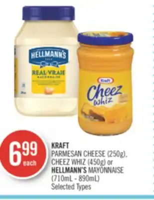 Shoppers Drug Mart Kraft parmesan cheese (250g), cheez whiz (450g) or hellmann's mayonnaise (710ml - 890ml) offer