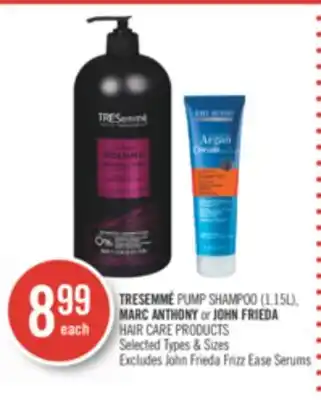 Shoppers Drug Mart Tressemmé pump shampoo or john frieda hair care products offer