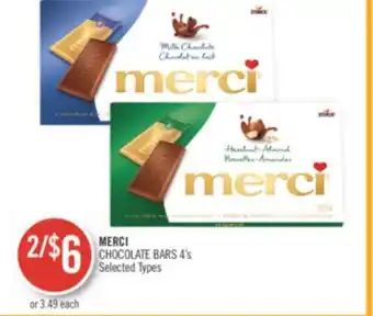 Shoppers Drug Mart Merci chocolate bars offer