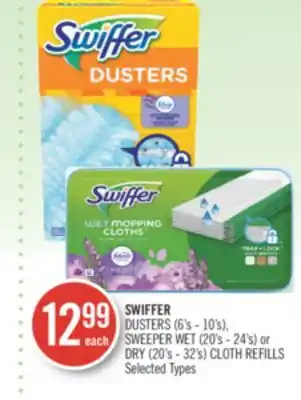 Shoppers Drug Mart Swiffer dusters (6's - 10's), sweeper wet (20's - 24's) or dry (20's - 32's) cloth refills offer