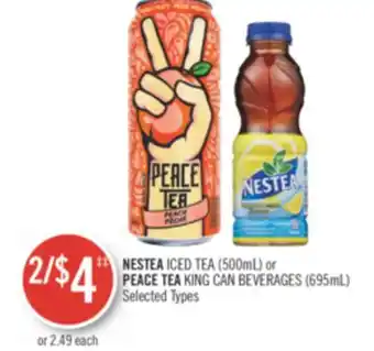 Shoppers Drug Mart Nestea iced tea (500ml) or peace tea king can beverages (695ml) offer