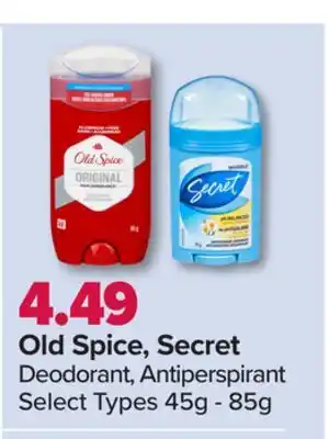 PharmaChoice Old spice, secret deodorant, antiperspirant offer