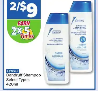 PharmaChoice Option+ dandruff shampoo offer