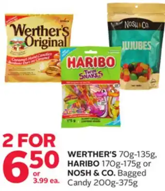 Rexall Werther's 70g-135g, haribo 170g-175g or nosh & co. bagged candy 200g-375g offer