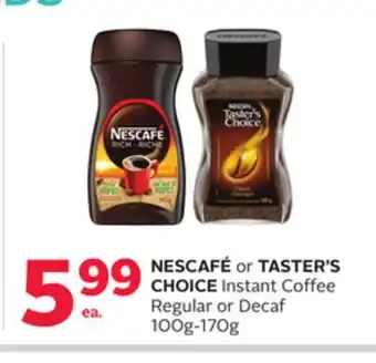 Rexall Nescafé or taster's choice instant coffee regular or decaf offer