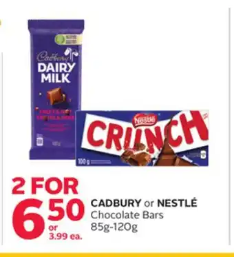 Rexall Cadbury or nestlé chocolate bars offer